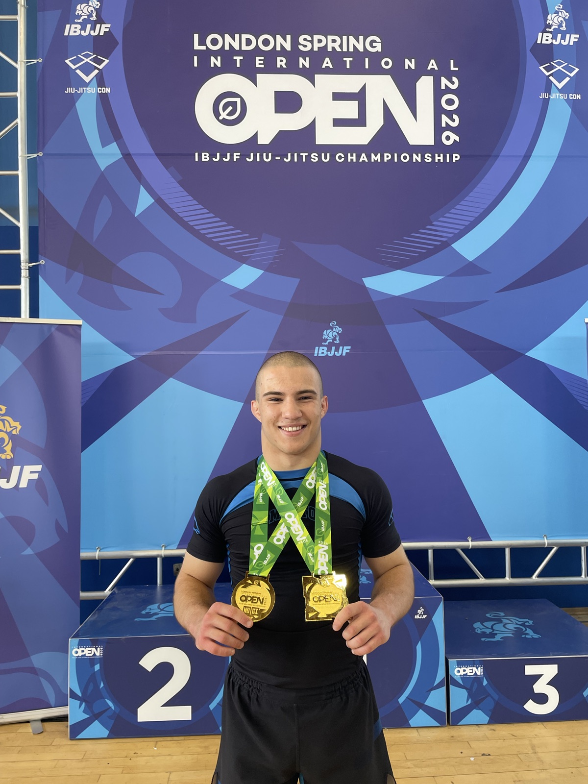 Patryk with medals at IBJJF London Open